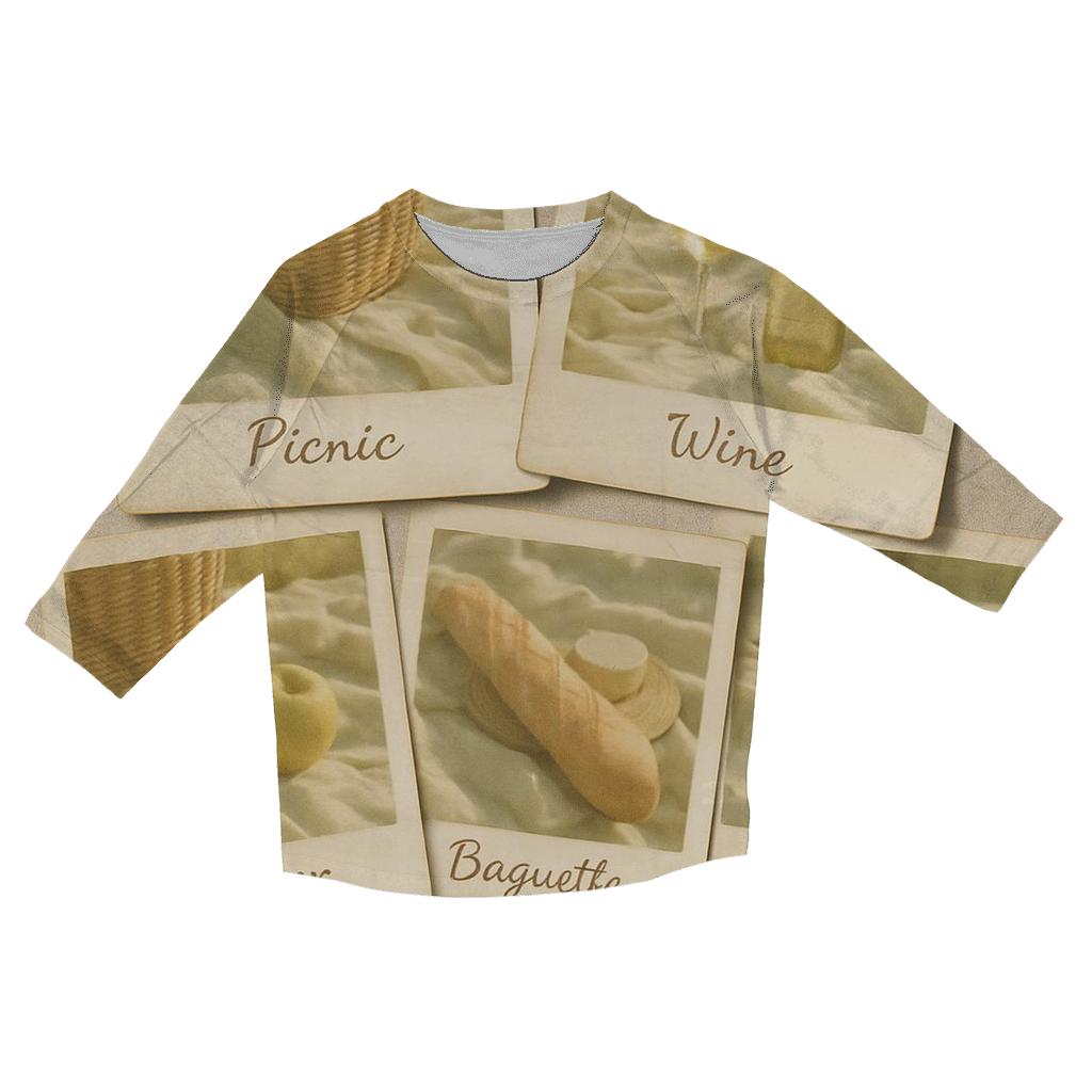 Polaroid Picnic Collage trendy 3/4 sleeve tops