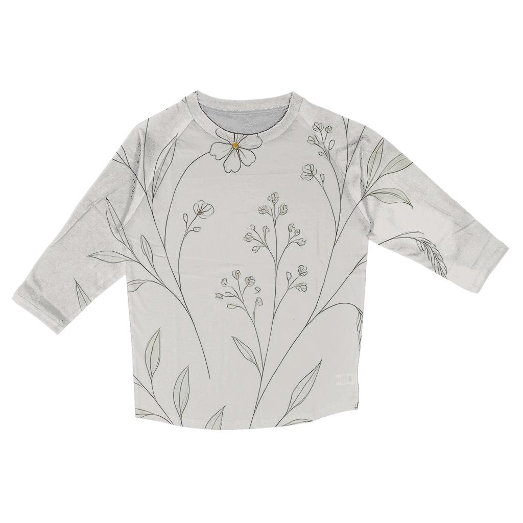 Botanical Line Bloom stylish quarter sleeve tops