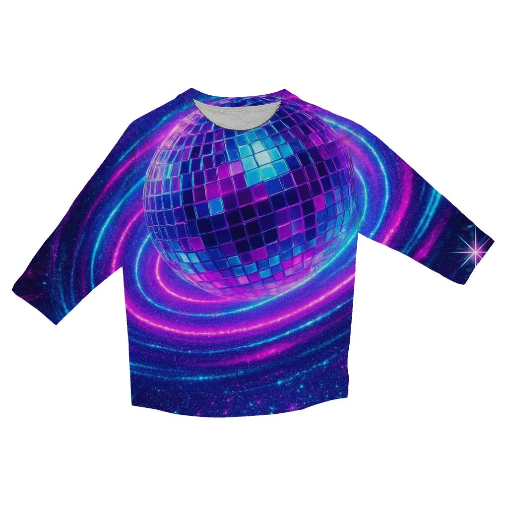 Neon Disco Halo fashion 3/4 sleeve shirts