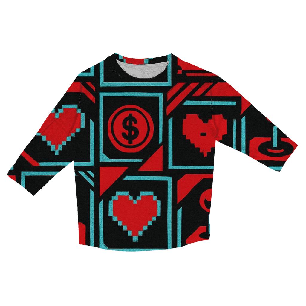 Retro Arcade Blast fashion 3/4 sleeve shirts