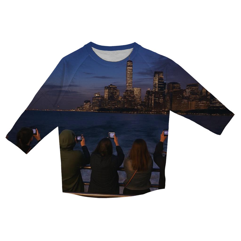Twilight Ferry Crossing To Governors Island designer 3/4 sleeve blouses