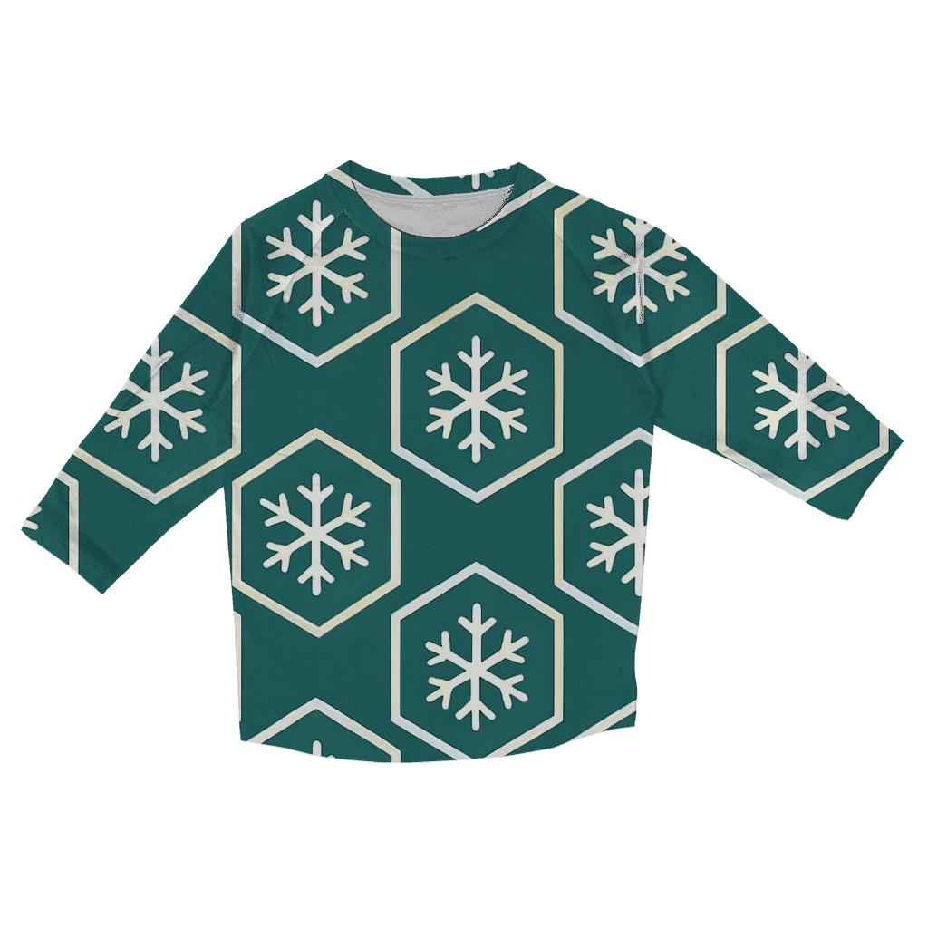 Snowflake Hexagon Grid designer 3/4 sleeve blouses