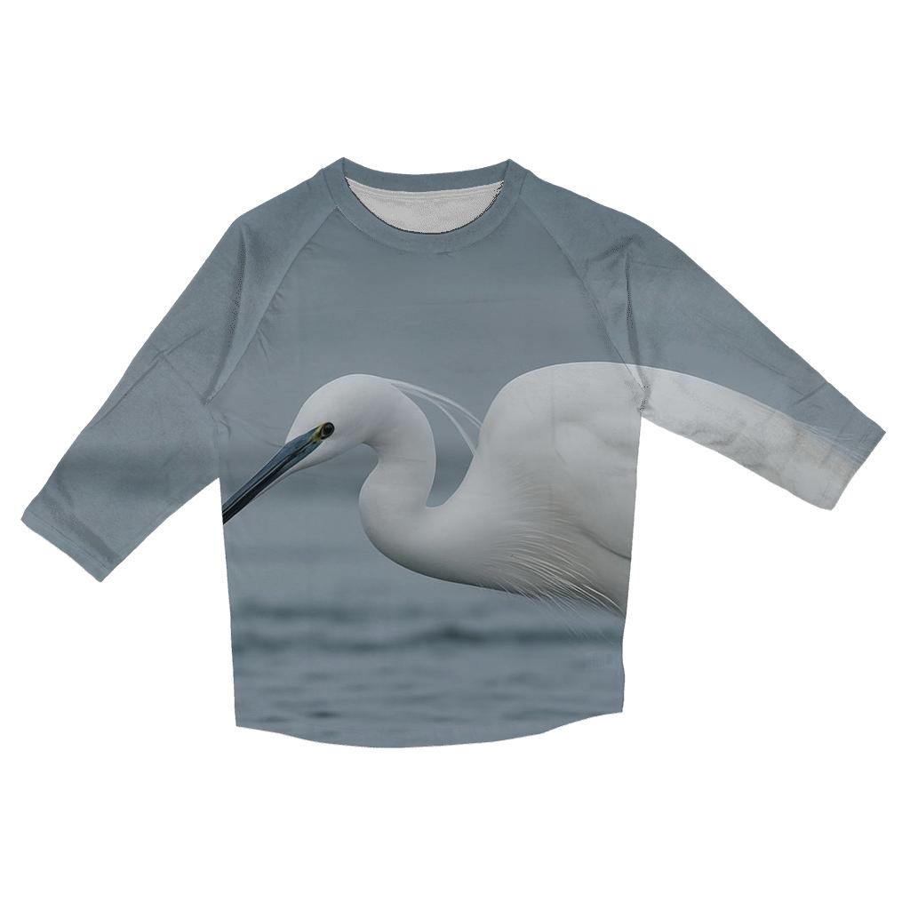 Wader Sweep — Little Egret casual three quarter sleeve shirts