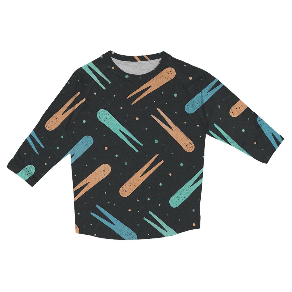 Meteor Trail Mosaic stylish quarter sleeve tops