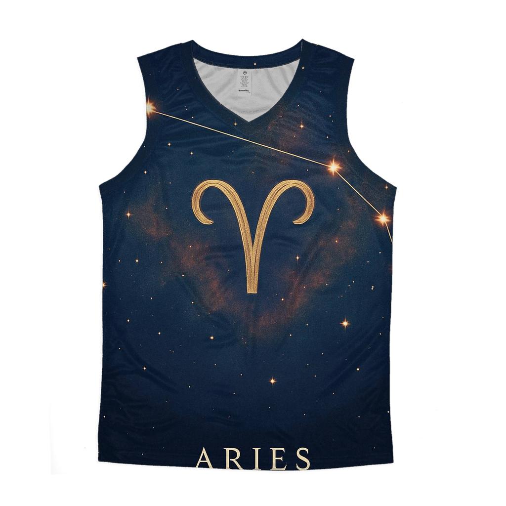 Celestial Aries Constellation Map personalized athletic tanks