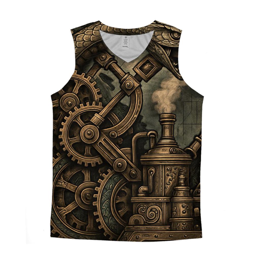 Mechanical Ouroboros Engine cotton sleeveless tops