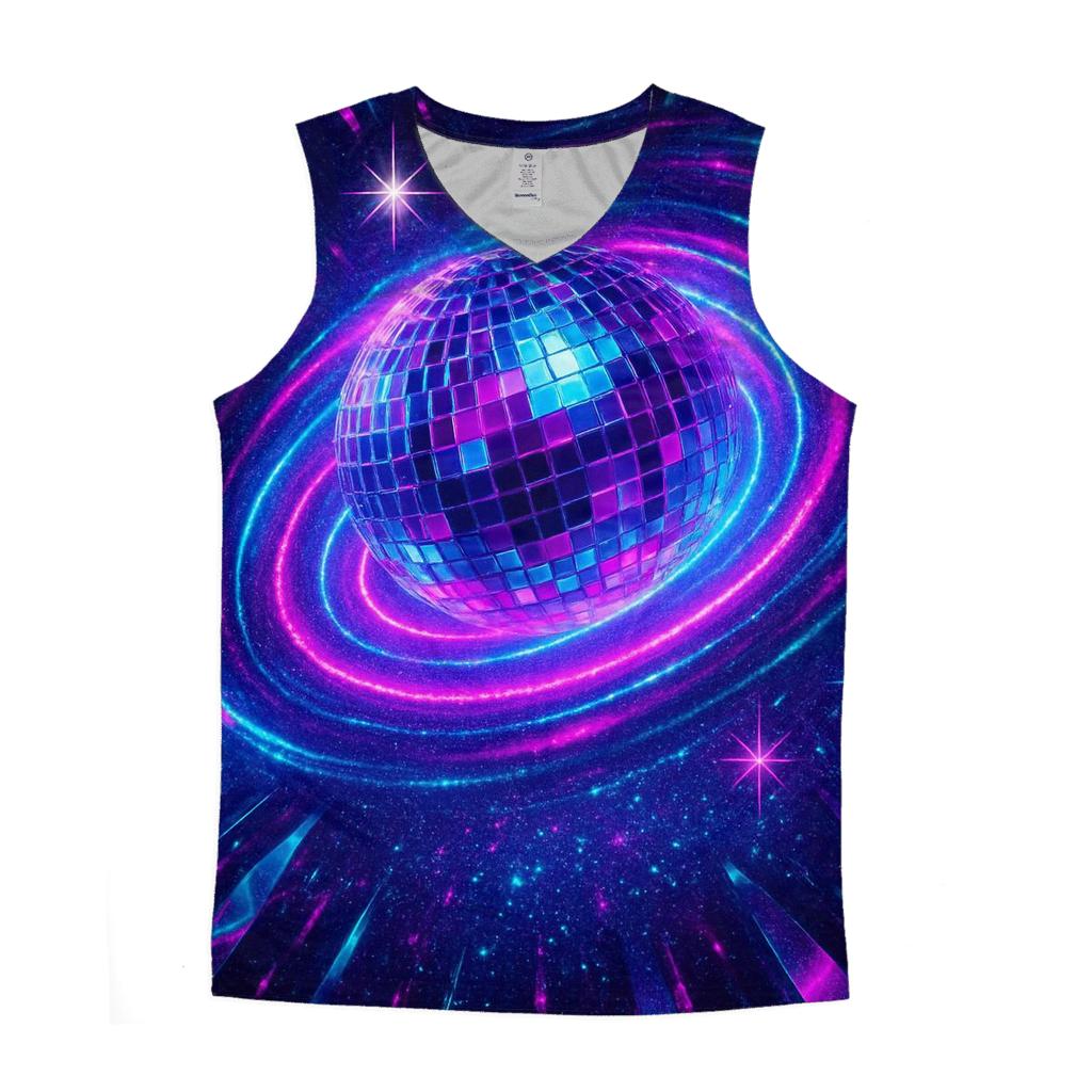 Neon Disco Halo graphic print tank tops