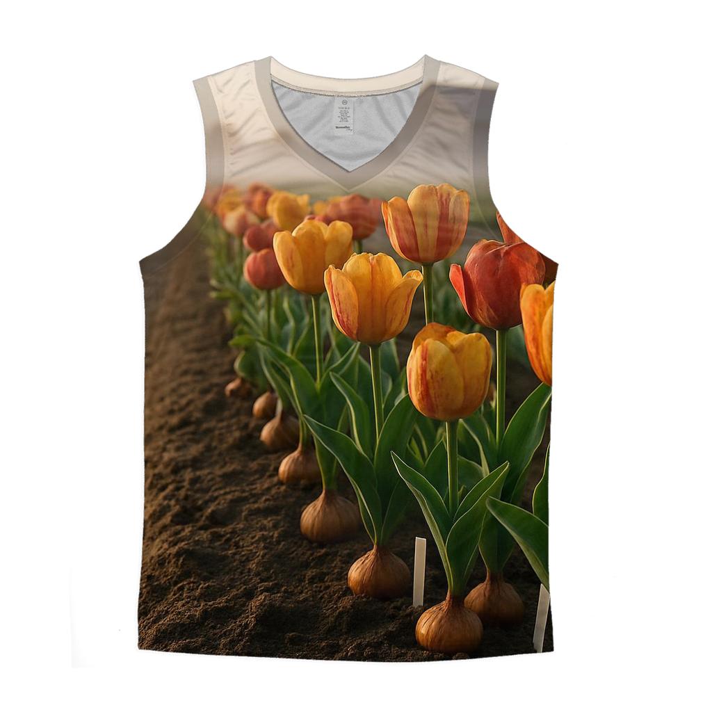 Heirloom Tulip Field Record graphic print tank tops