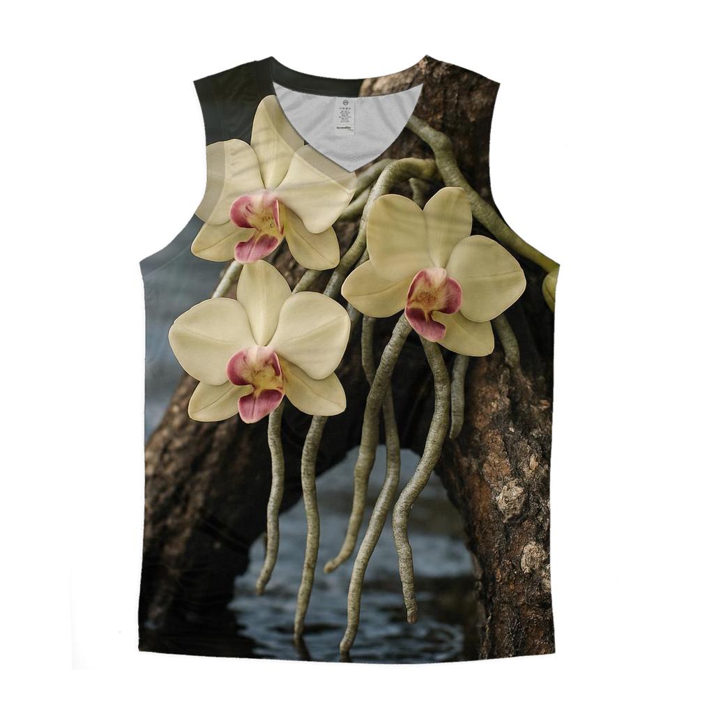 Mangrove Orchid Tidepool Contrast stylish racerback tanks