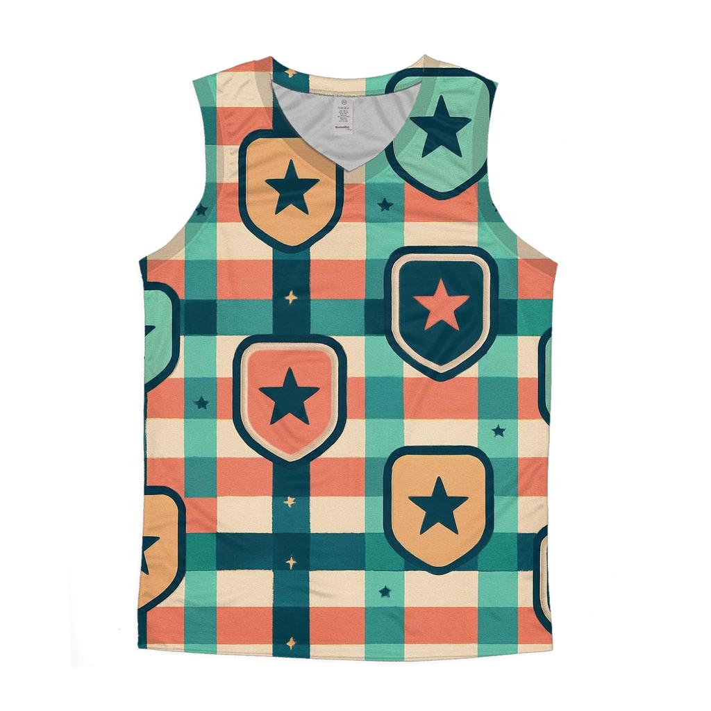 Mod Roller Skate Plaid graphic print tank tops
