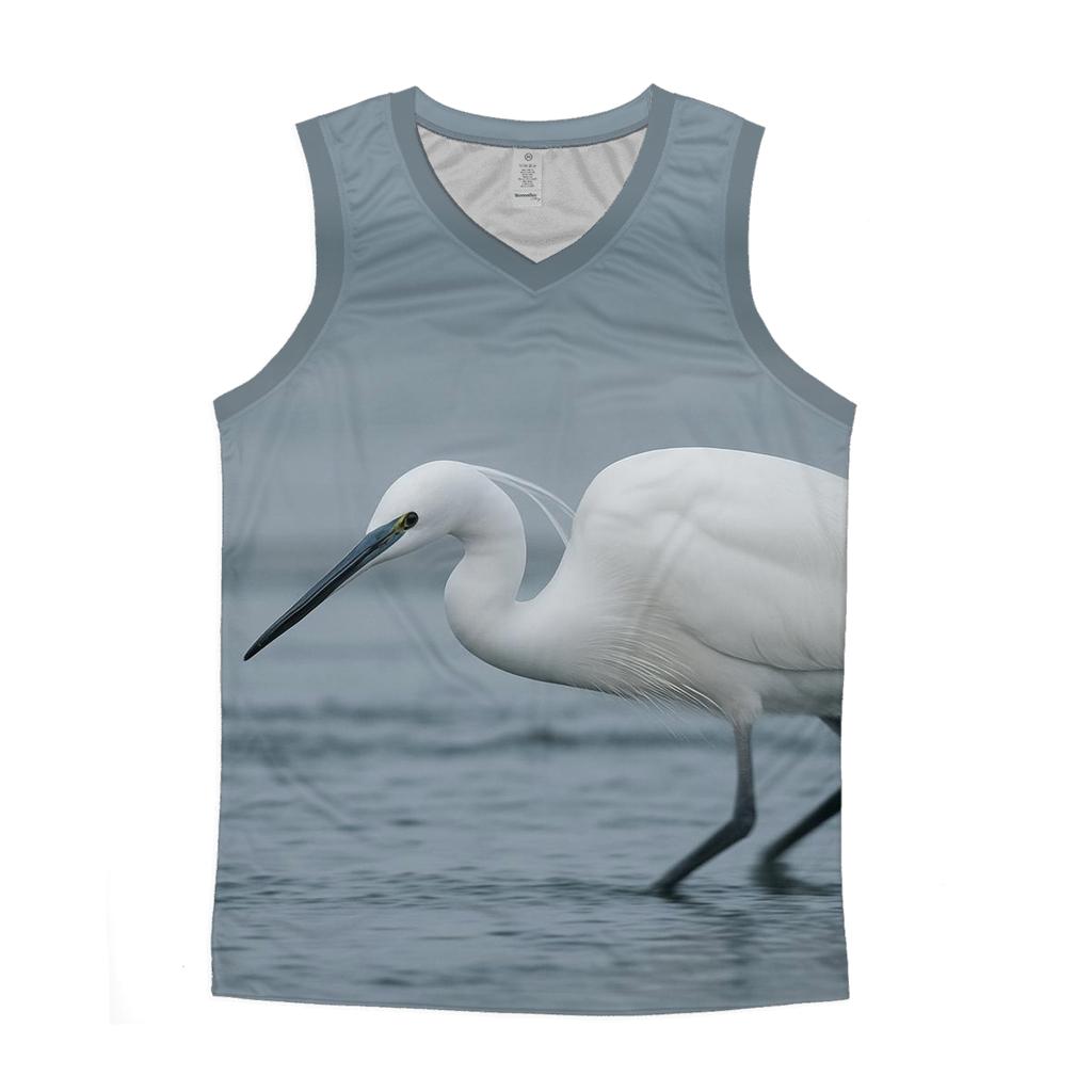 Wader Sweep — Little Egret trendy fitted tank tops