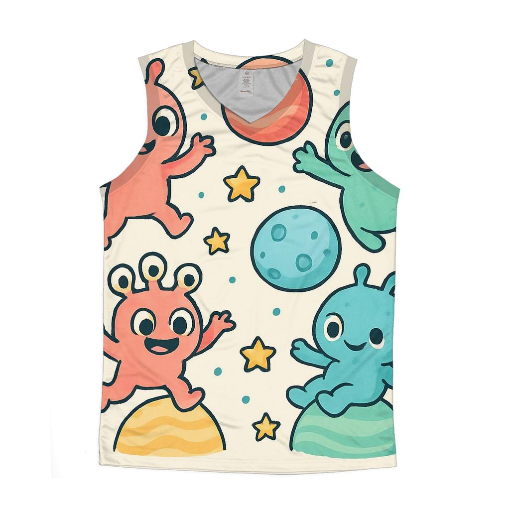 Playful Space Critters stylish racerback tanks