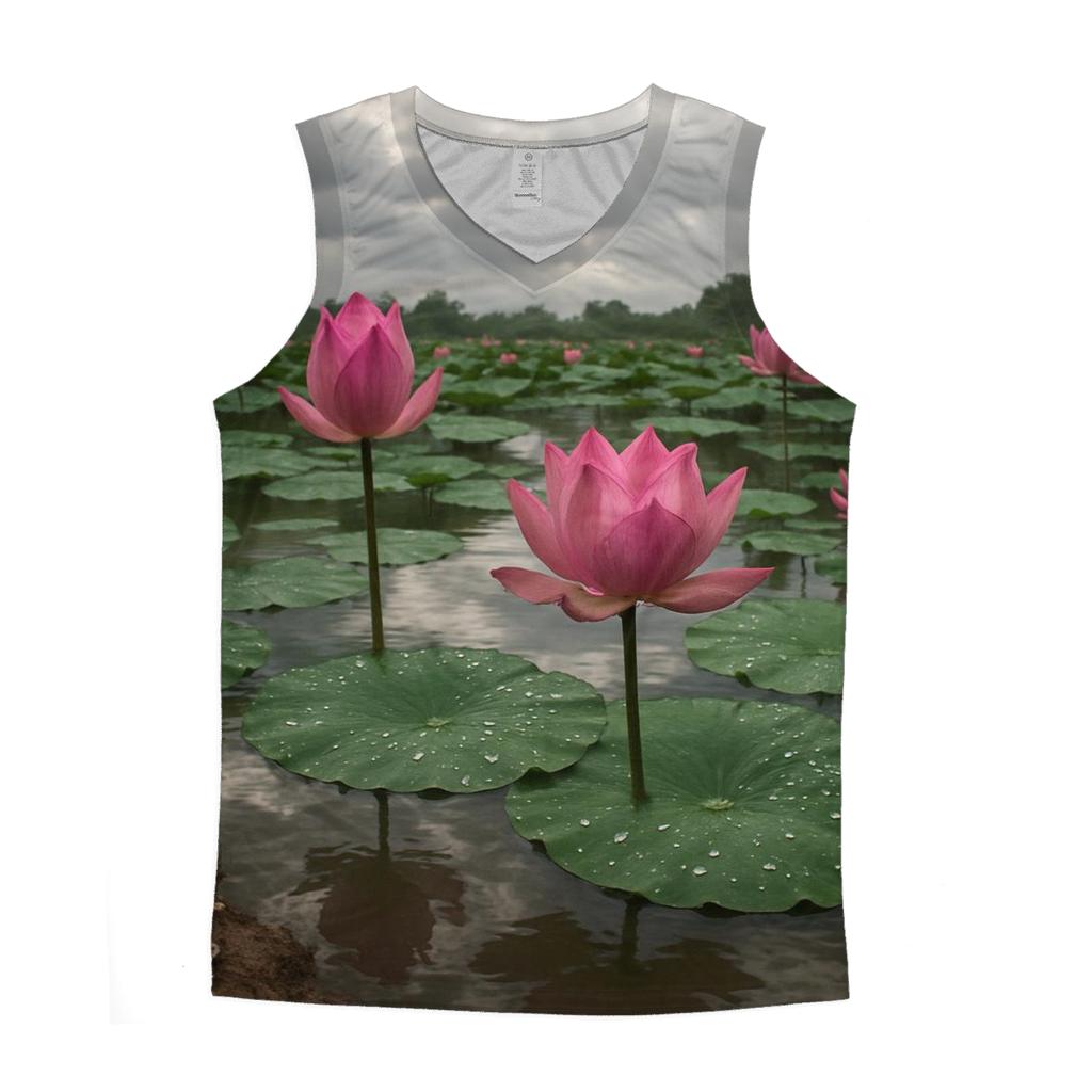 Monsoon Lotus Pond Renewal graphic print tank tops