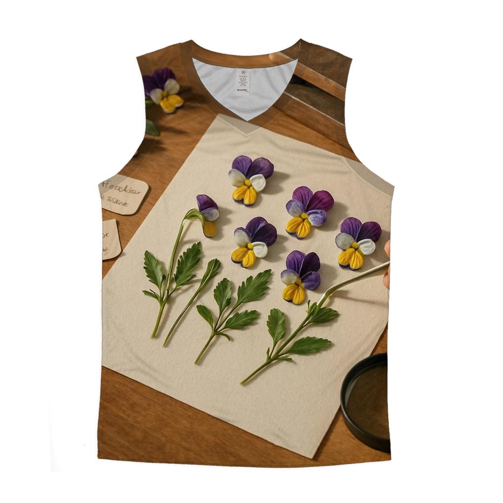 Herbarium Violet Pressing Scene designer workout tanks