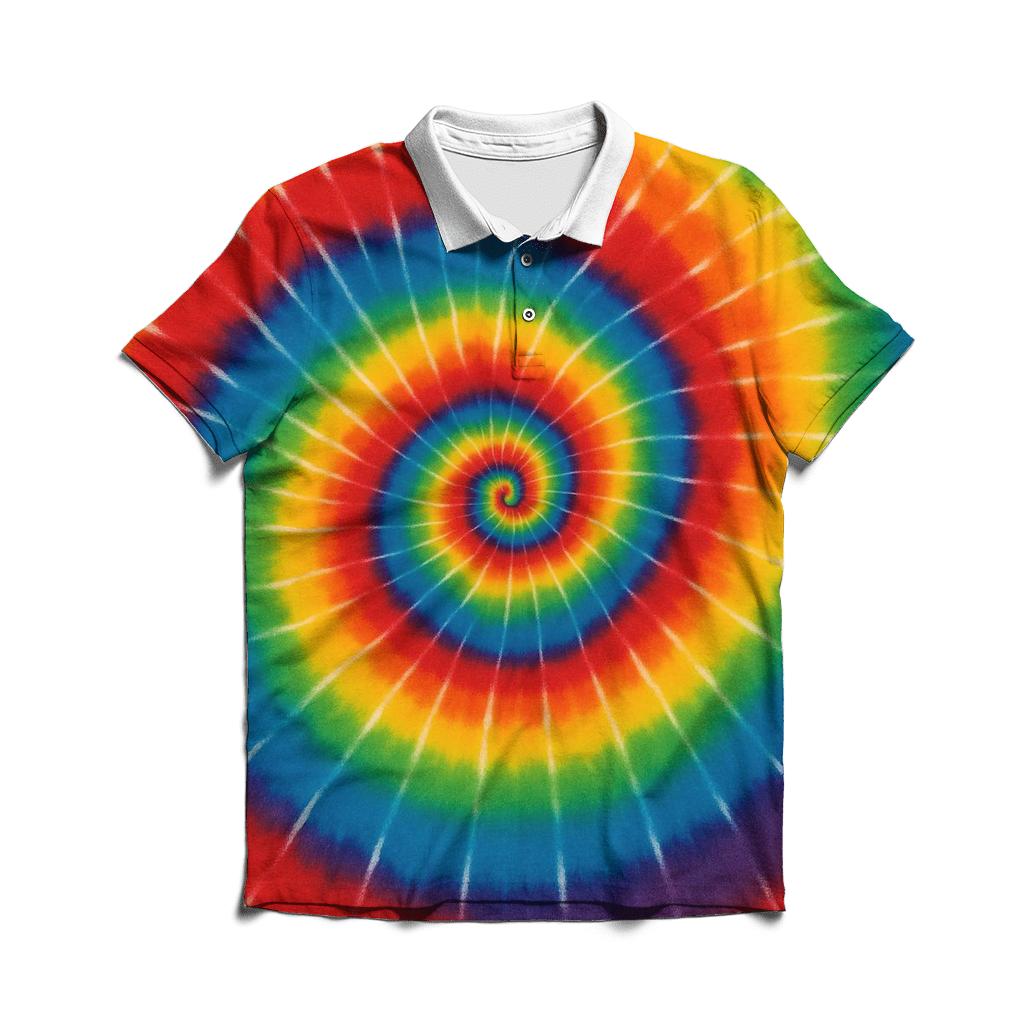 Rainbow Spiral Classic embroidered polo tops