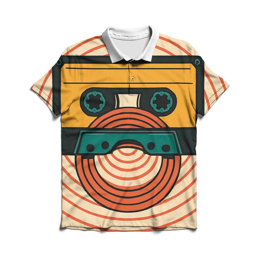 Cassette Tape Echo designer slim fit polos