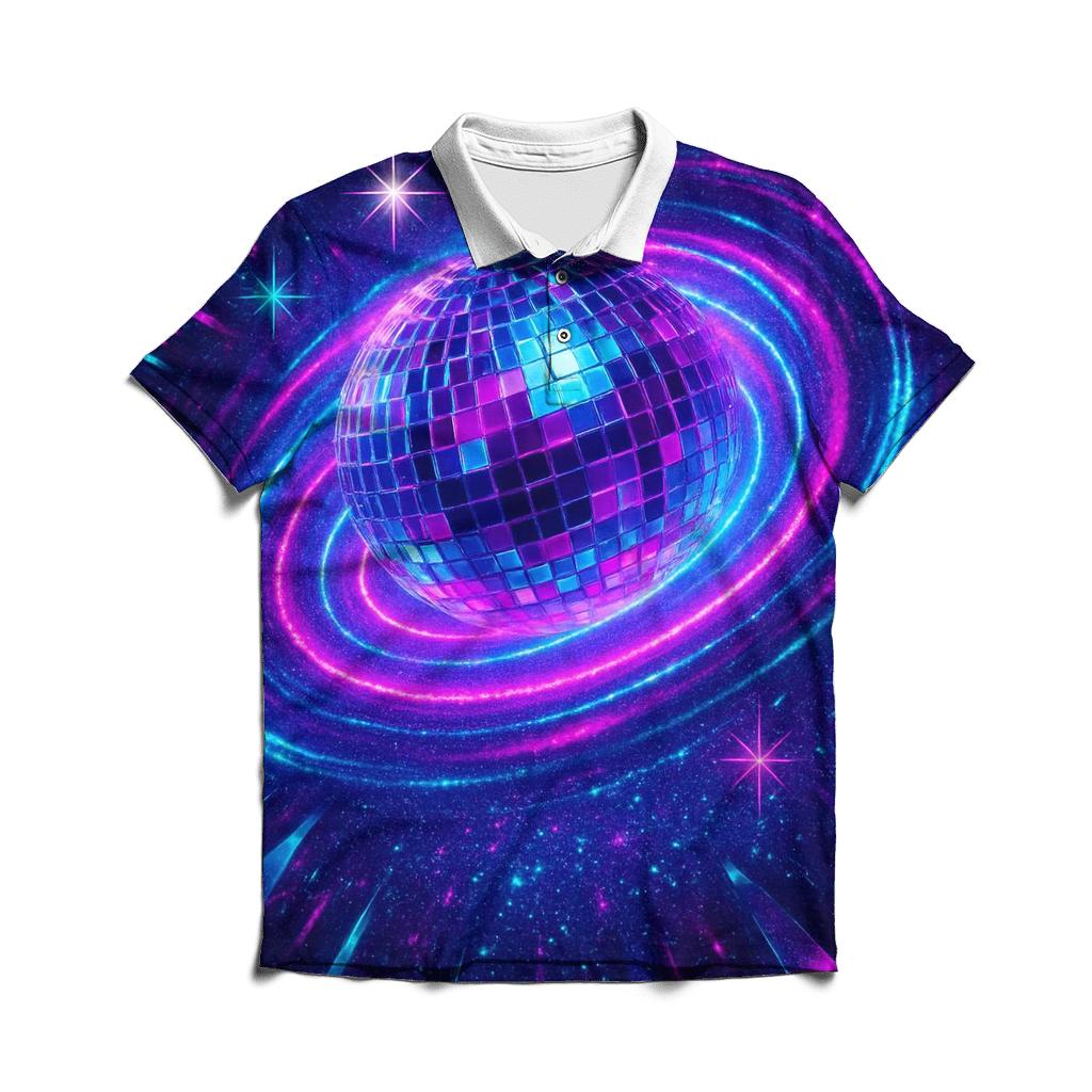 Neon Disco Halo branded logo polo shirts