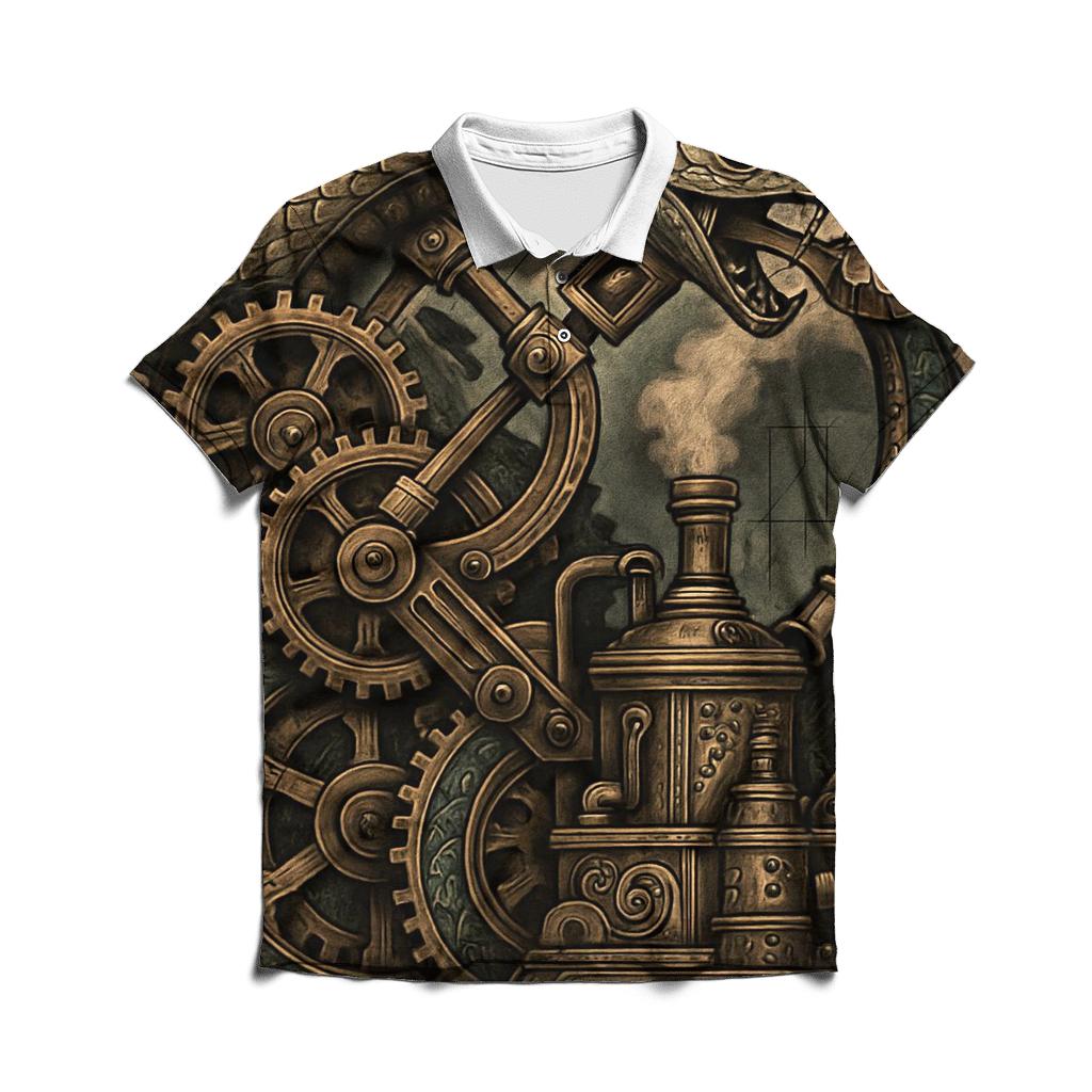 Mechanical Ouroboros Engine branded logo polo shirts