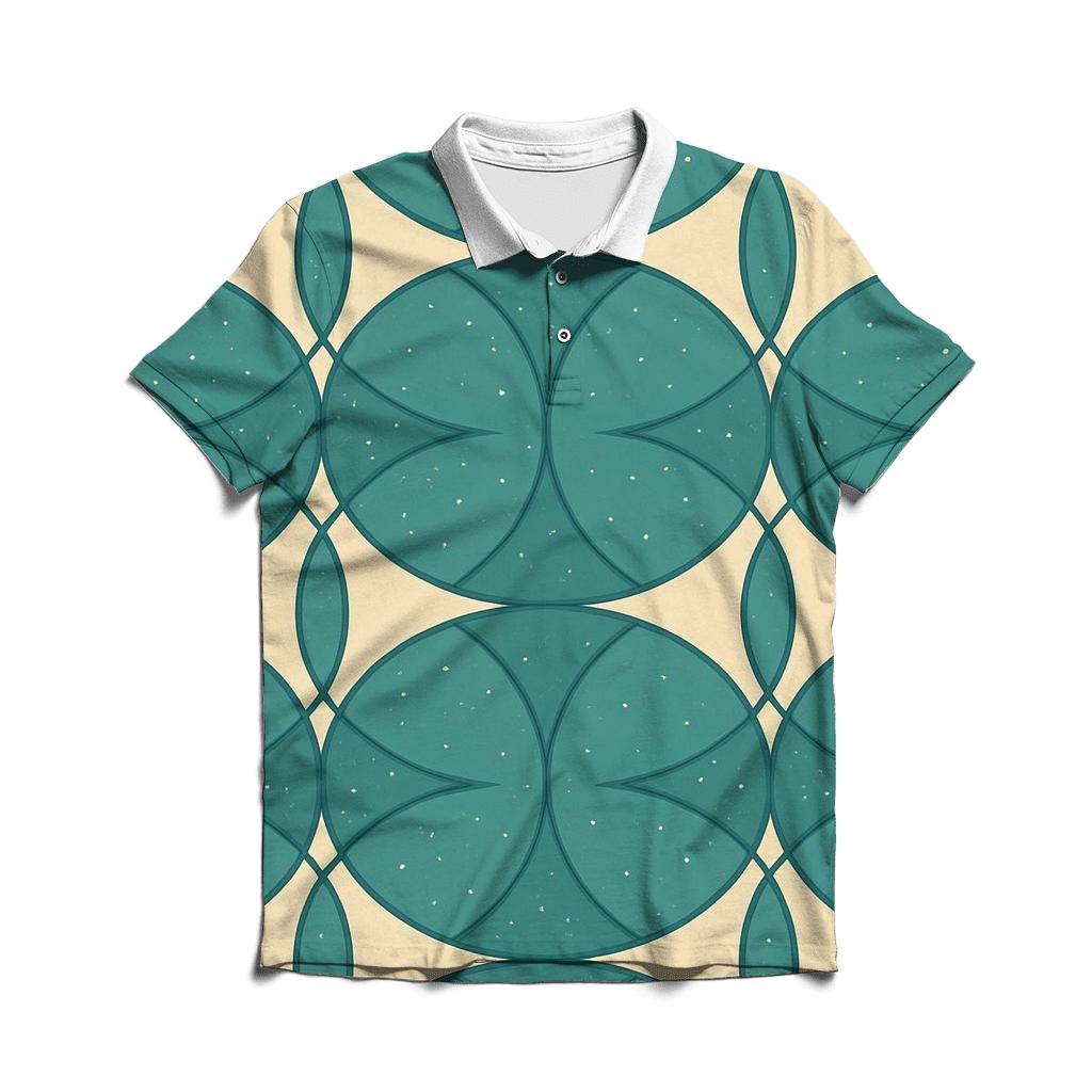 Gravitational Lens Arc Grid branded logo polo shirts
