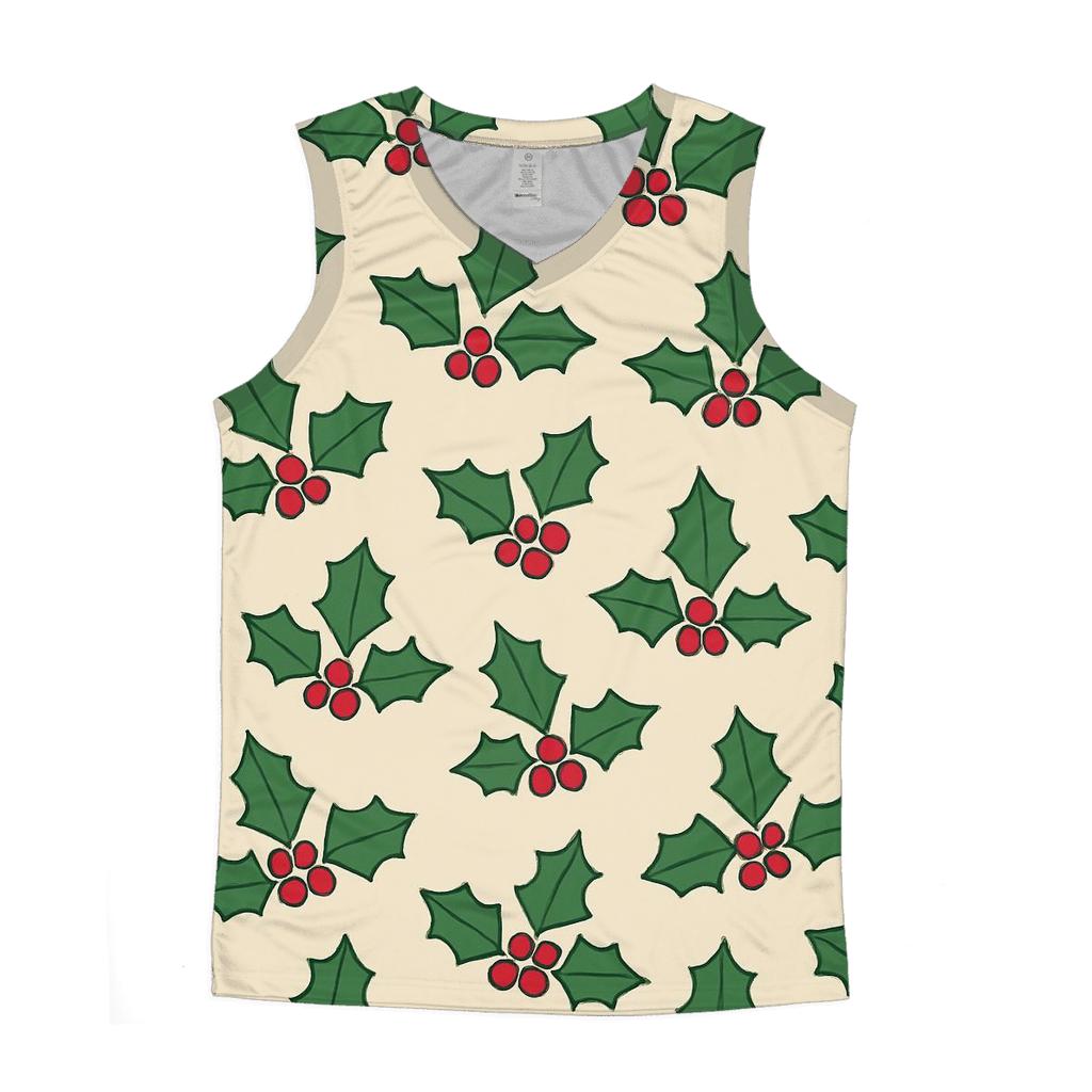 Minimal Holly Lattice cotton sleeveless tops