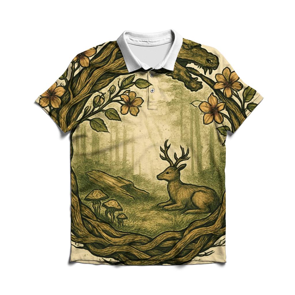 Forest Ring Of Renewal stylish collar polo tees