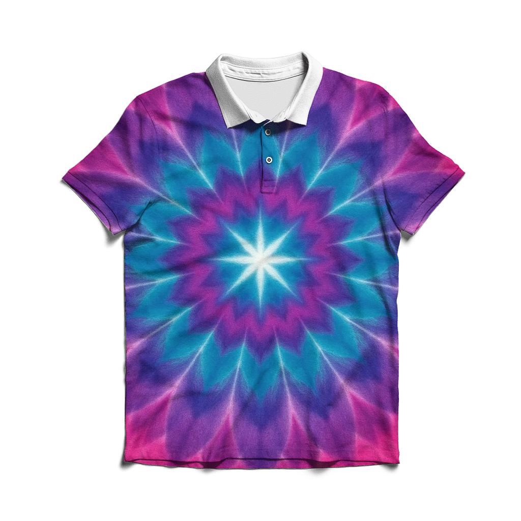 Mandala Sunburst Magenta custom polo shirts