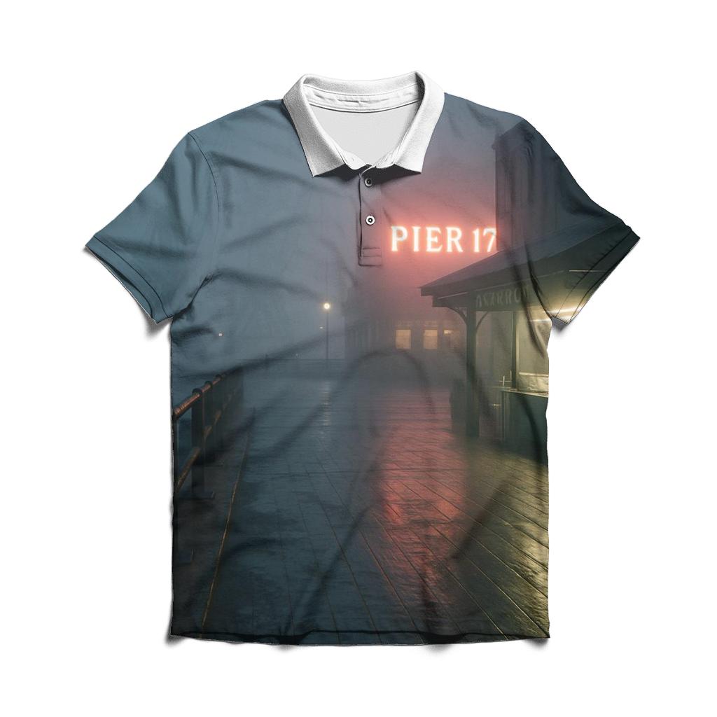 Harbor Fog And Neon Signatures custom polo shirts