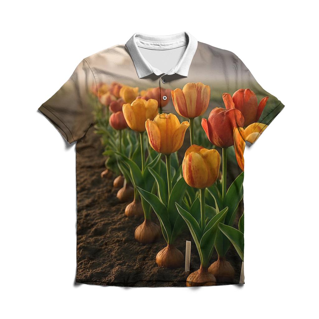 Heirloom Tulip Field Record designer slim fit polos