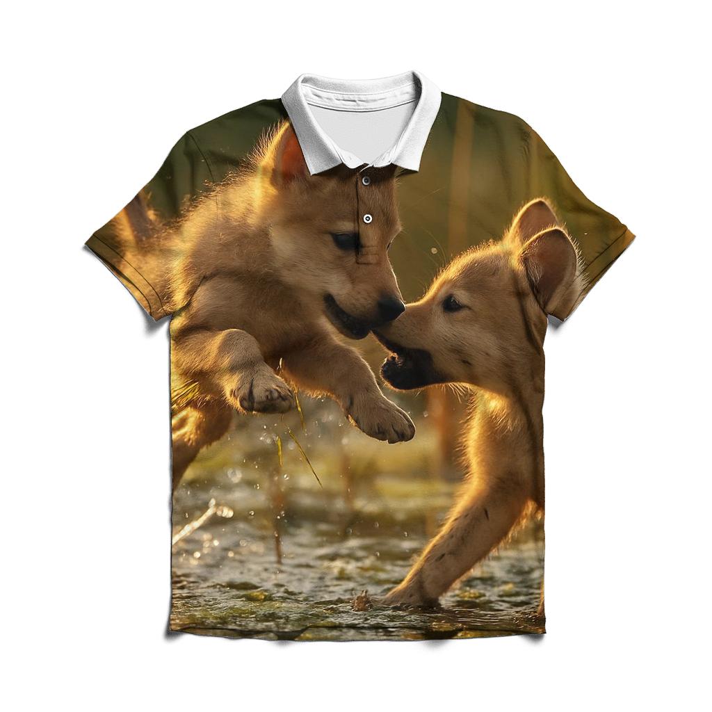 Wetland Pup Play Session branded logo polo shirts