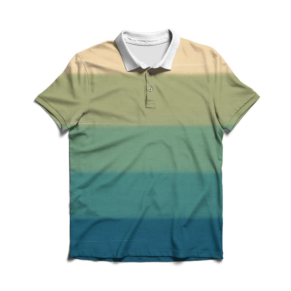 Horizon Stripes Lagoon casual sports polo shirts