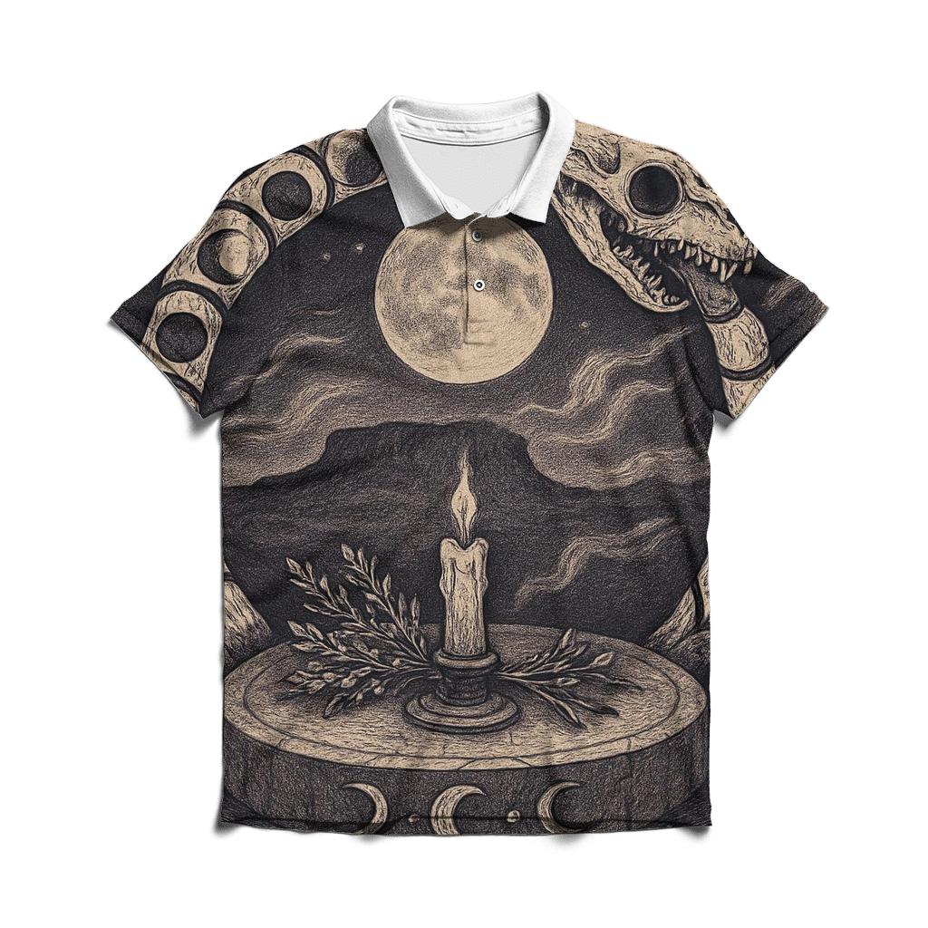 Lunar Bone Ouroboros classic pique polos