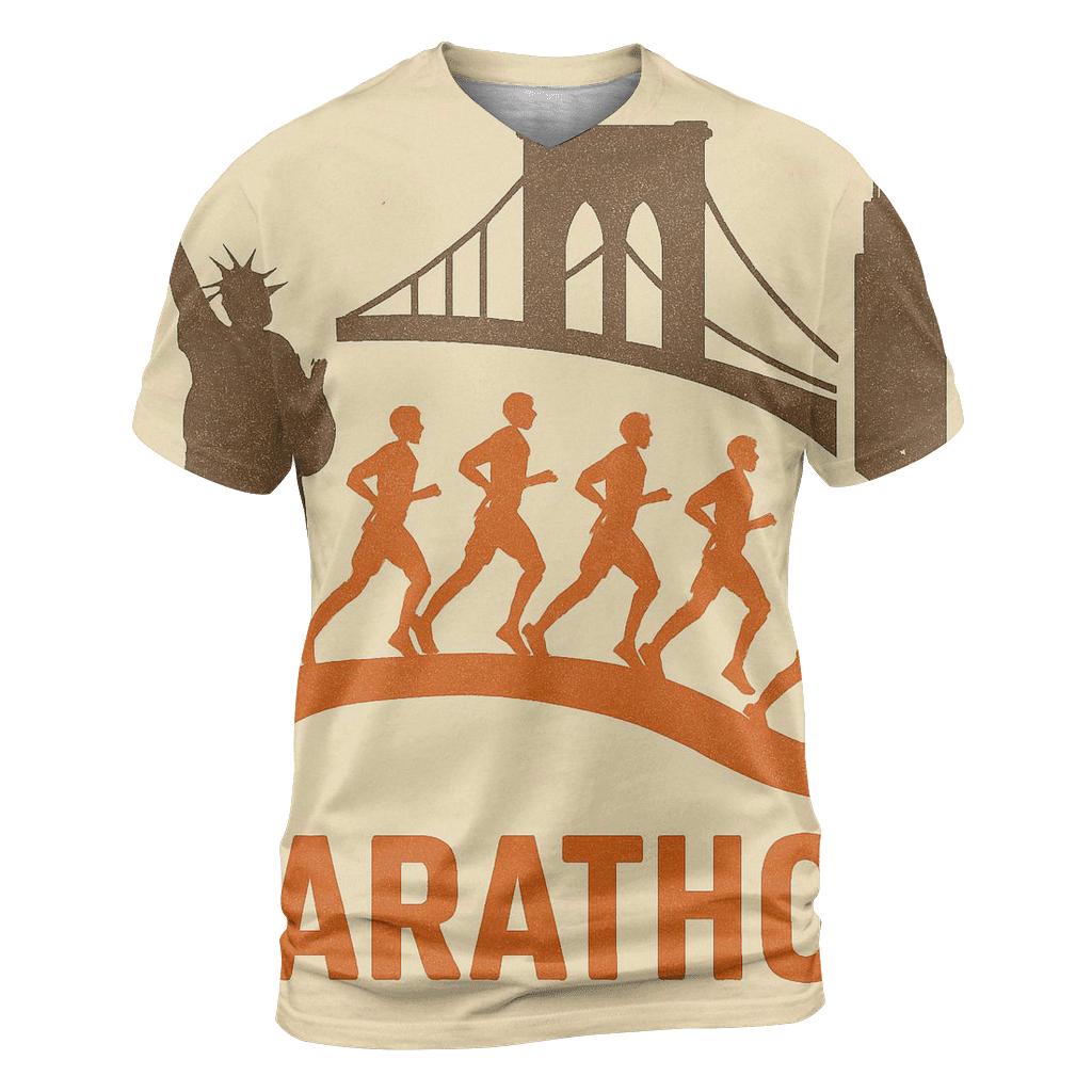 Vintage Marathon Route statement graphic shirts