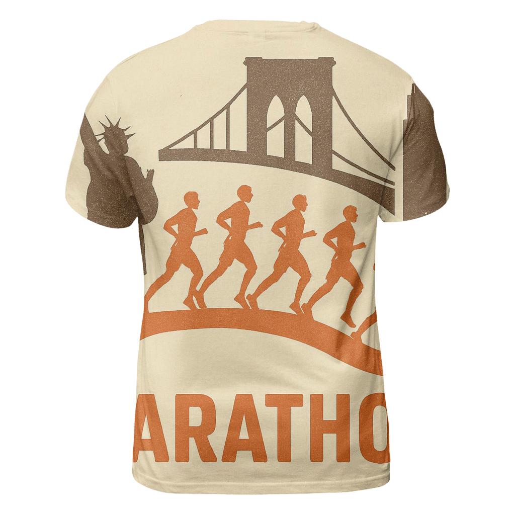 Vintage Marathon Route statement graphic shirts