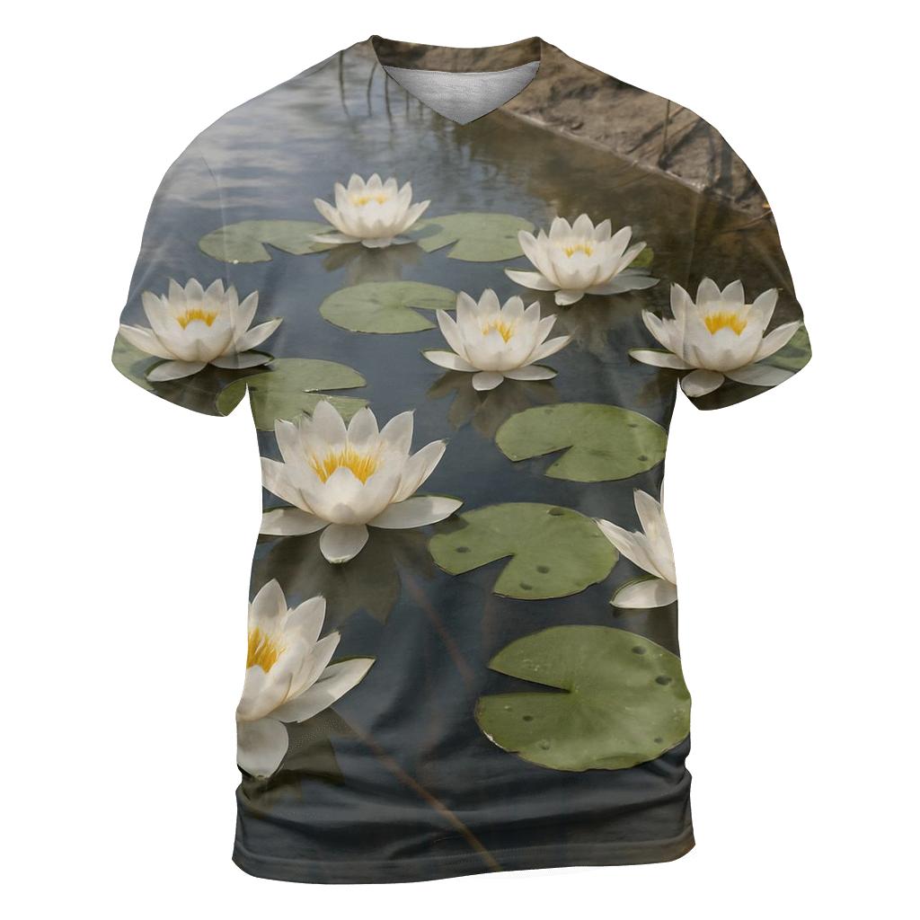 Riverbank Water Lily Survey designer pattern shirts