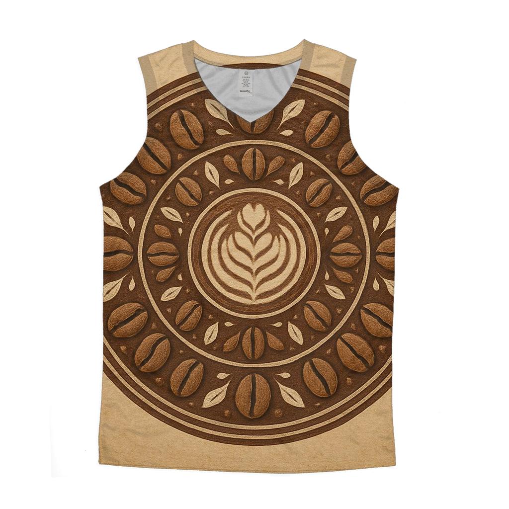 Bean Mandala Pattern casual summer tank tops