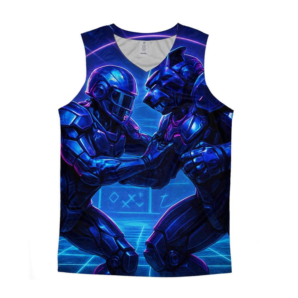 Futurist Gridiron Duel stylish racerback tanks