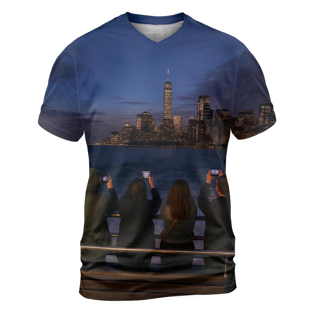 Twilight Ferry Crossing To Governors Island designer pattern shirts
