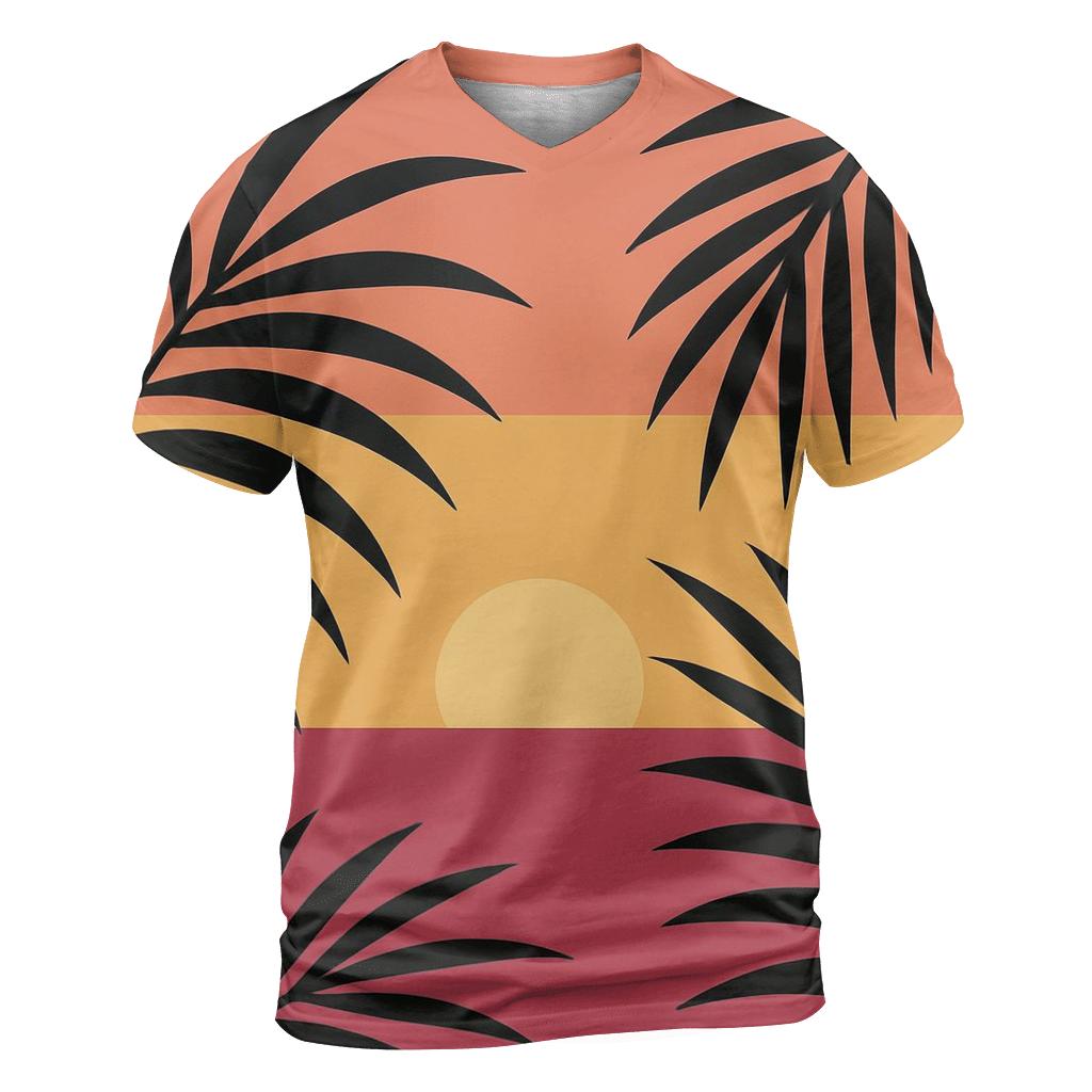 Sunset Palm Lines trendy printed shirt styles