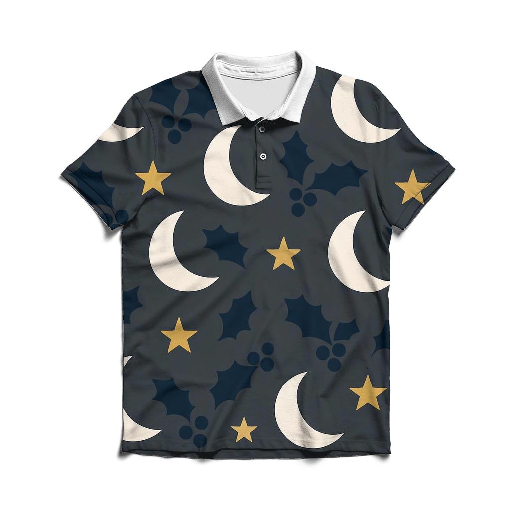 Abstract Noel Night Sky custom polo shirts