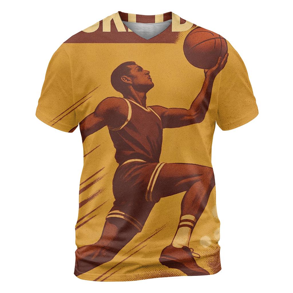 Retro Court Basketball trendy printed shirt styles