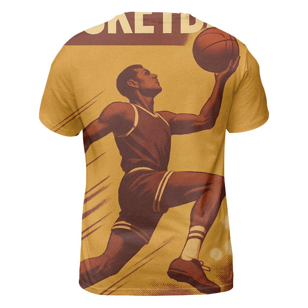 Retro Court Basketball trendy printed shirt styles