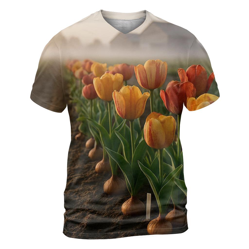 Heirloom Tulip Field Record trendy printed shirt styles