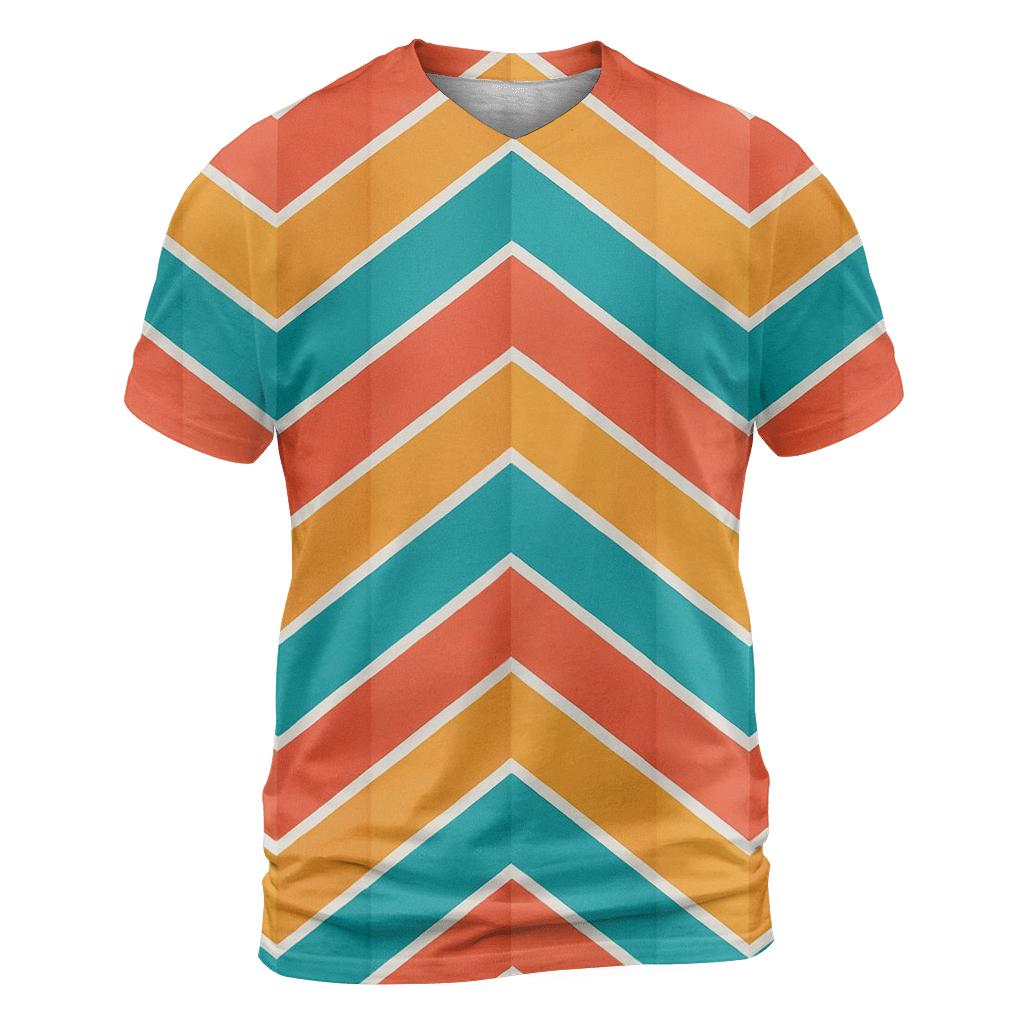 Chevron Accordion Coral trendy printed shirt styles