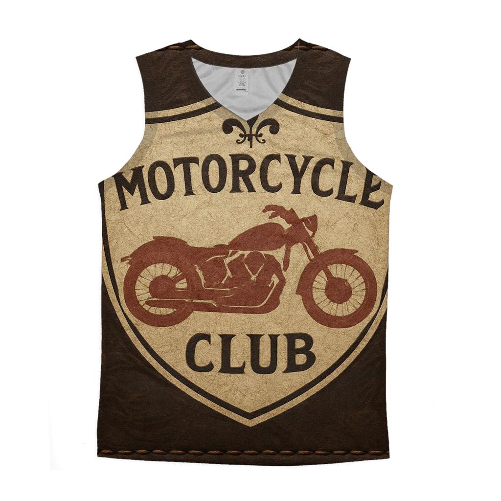 Worn Leather Motorcycle Crest personalized athletic tanks