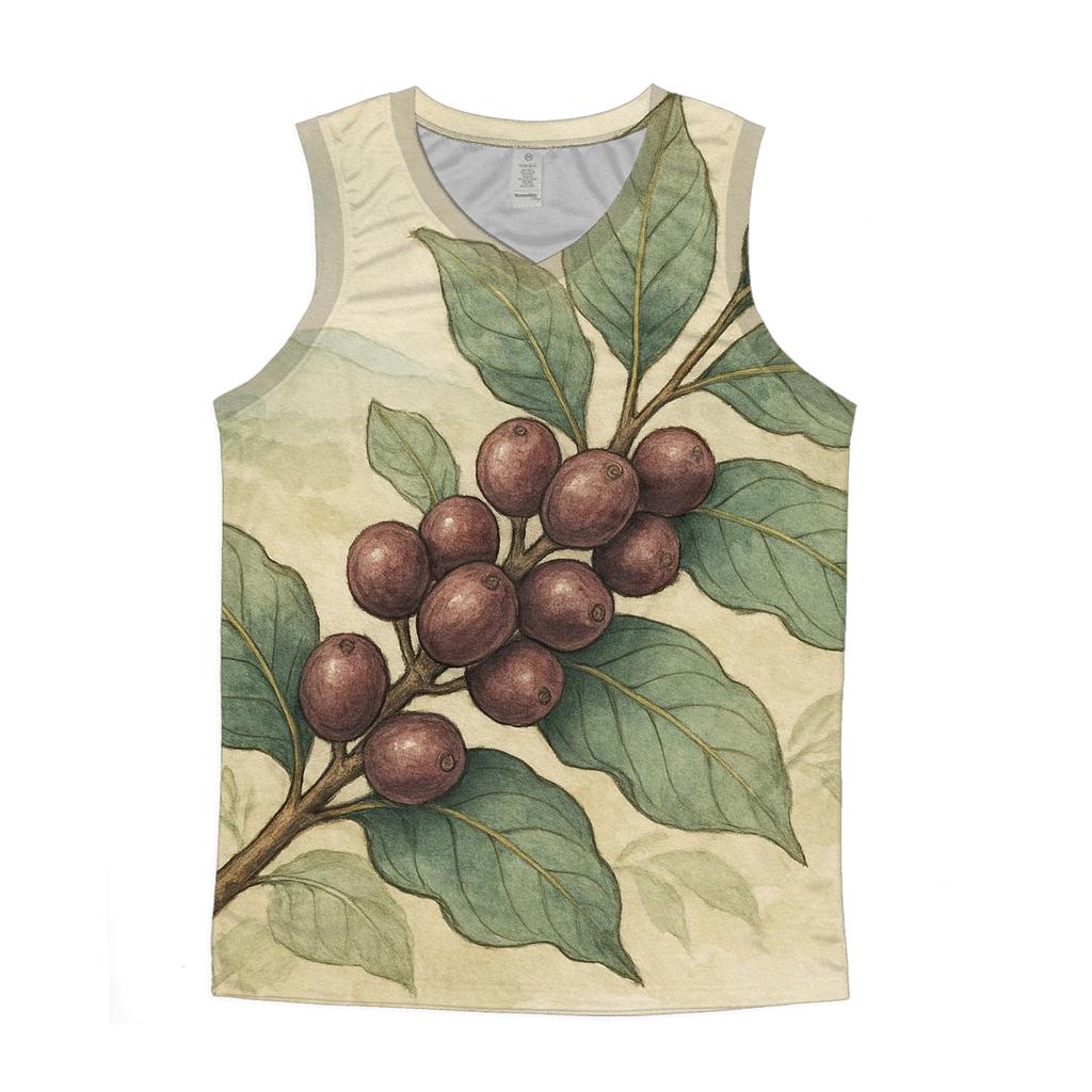 Cherry Branch Sketch graphic print tank tops
