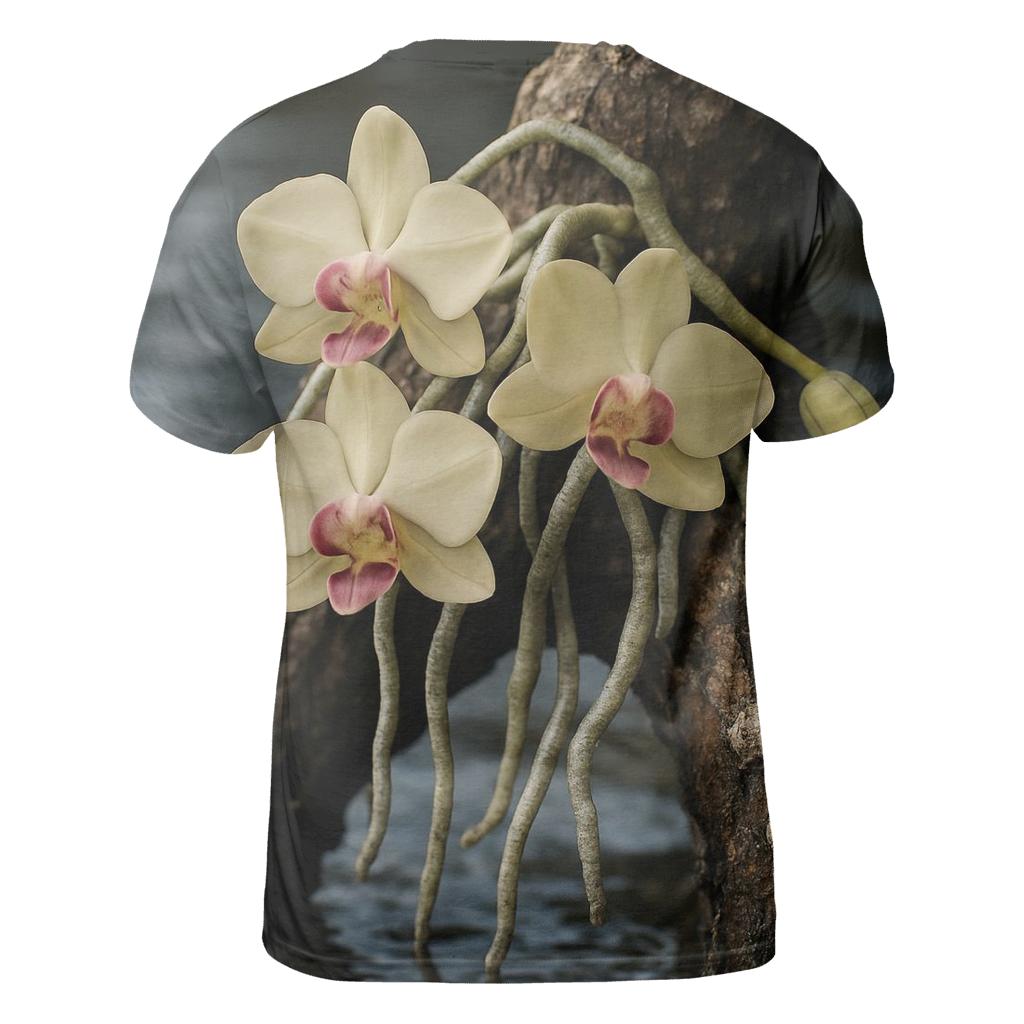 Mangrove Orchid Tidepool Contrast statement graphic shirts