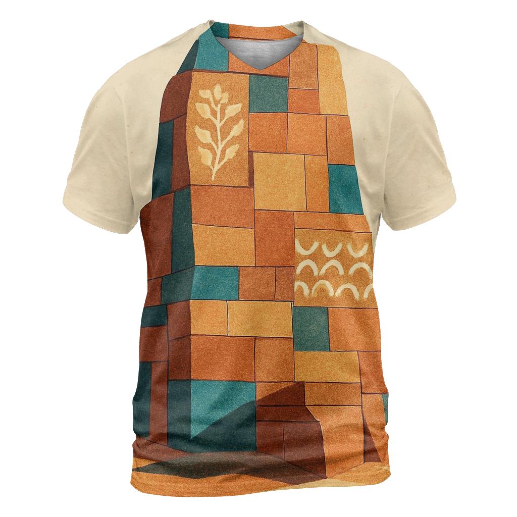 Mosaic Desert Monument artistic all-over print tops