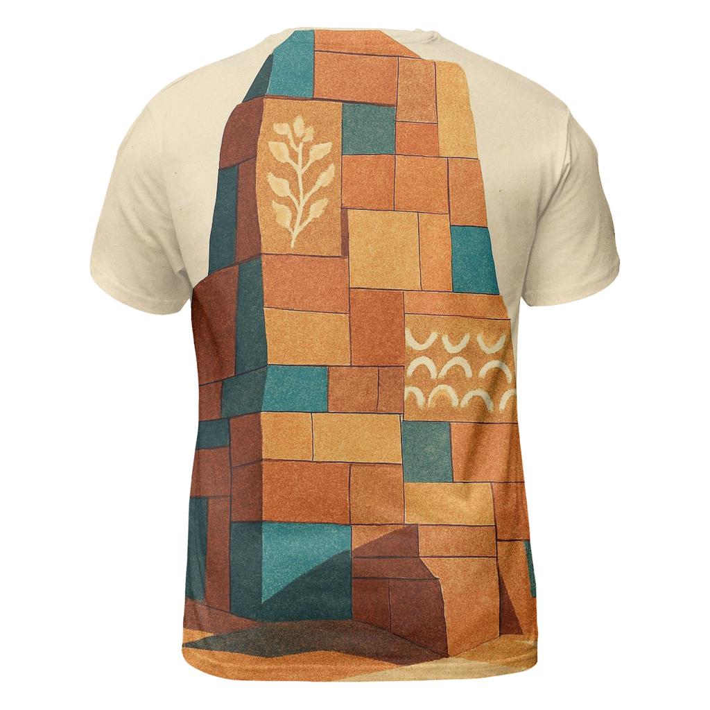 Mosaic Desert Monument artistic all-over print tops