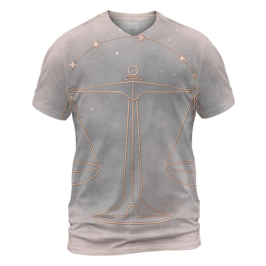 Libra Scales Balance Symbol artistic all-over print tops