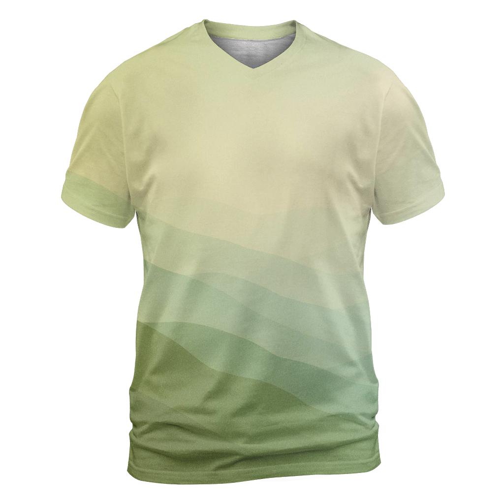Verdant Horizon artistic all-over print tops